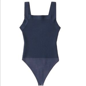 Abercrombie & Fitch Navy Squareneck Knit Bodysuit. Size XS.
